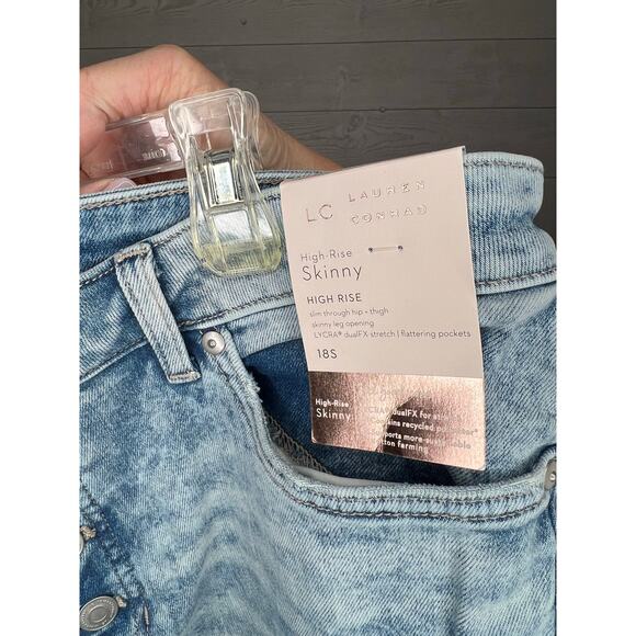 LC Lauren Conrad distressed high rise skinny ankle jeans Size 18S NWT - Picture 4 of 5